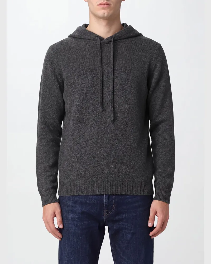 Roberto Collina Strick-Hoodie aus Merinowolle von Charcoal