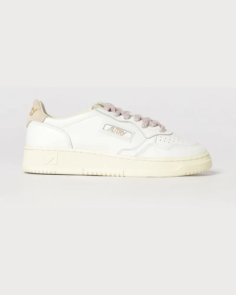 AUTRY Medalist Low Bicolor-Ledersneaker mit perforierter Spitze Yellow