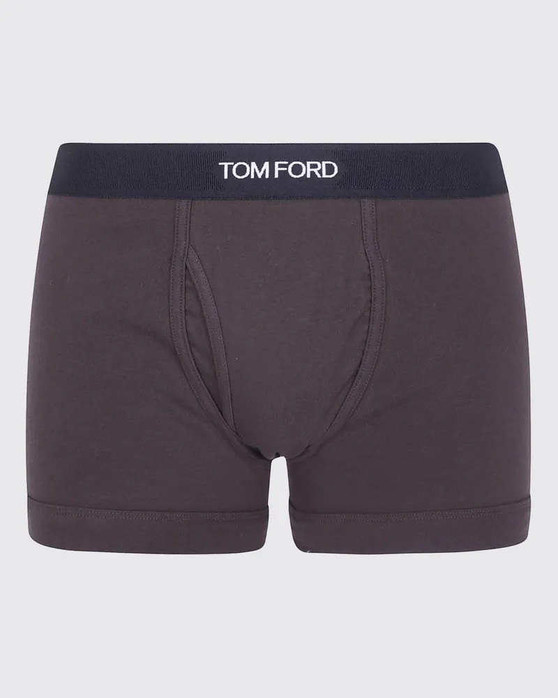 Tom Ford Boxer-Briefs aus Stretch-Baumwolle mit Logo-Bund Kakao