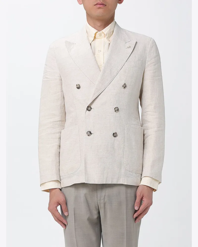 Manuel Ritz Einreihiger Blazer aus Leinen Beige