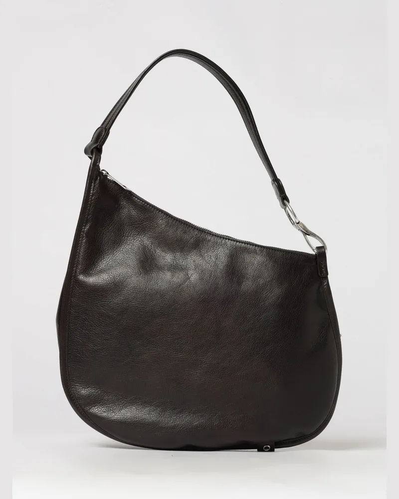 Orciani Schultertasche Chaos aus Kalbsleder mit abnehmbarem Riemen Braun