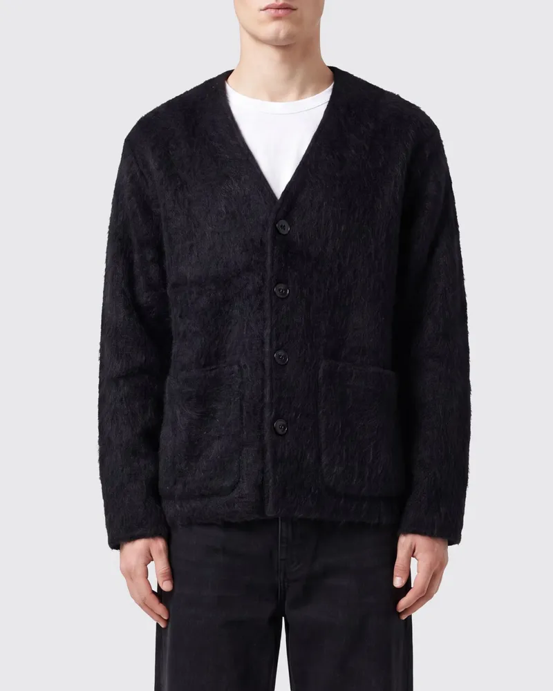Our Legacy V-Ausschnitt-Cardigan aus Wollmischung mit aufgesetzten Taschen Schwarz