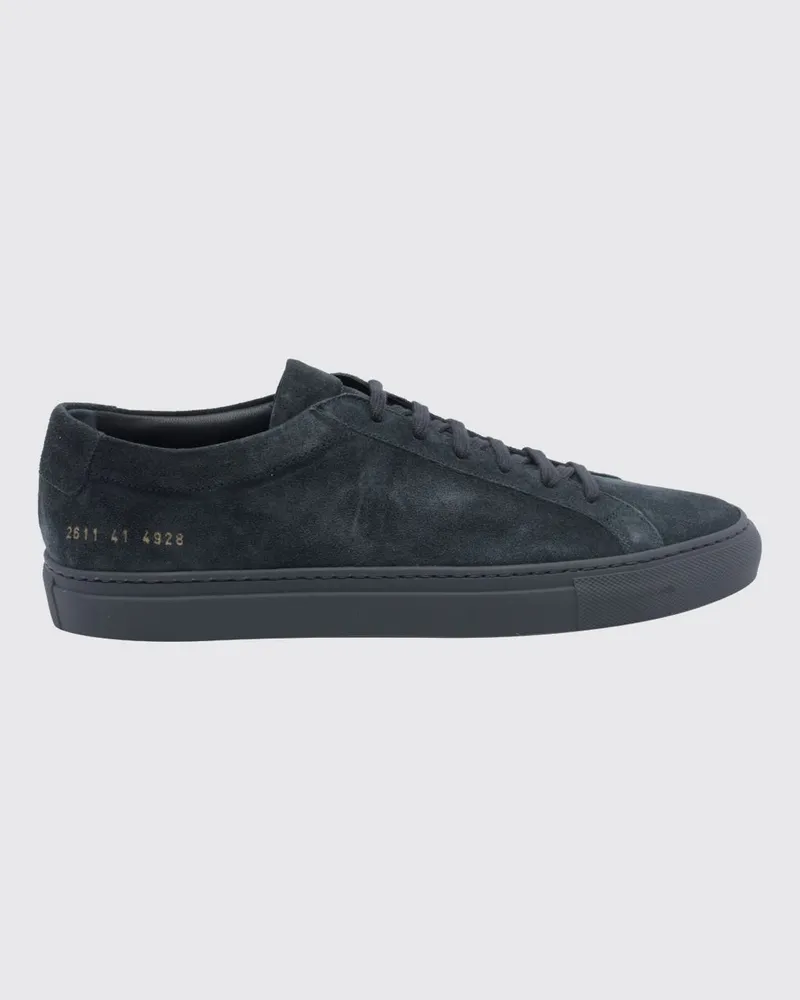 Common Projects Achilles Premium Low-Top-Sneakers aus Wildleder mit Logo Blau