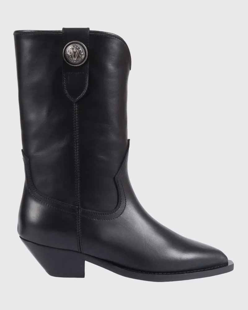 Via Roma 15 Lederstiefeletten Schwarz