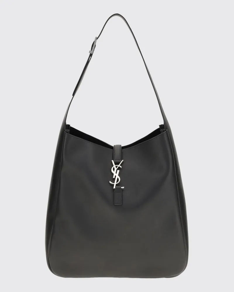 Saint Laurent Le 5 à 7 Schultertasche aus Glattkalbsleder mit Etui Schwarz