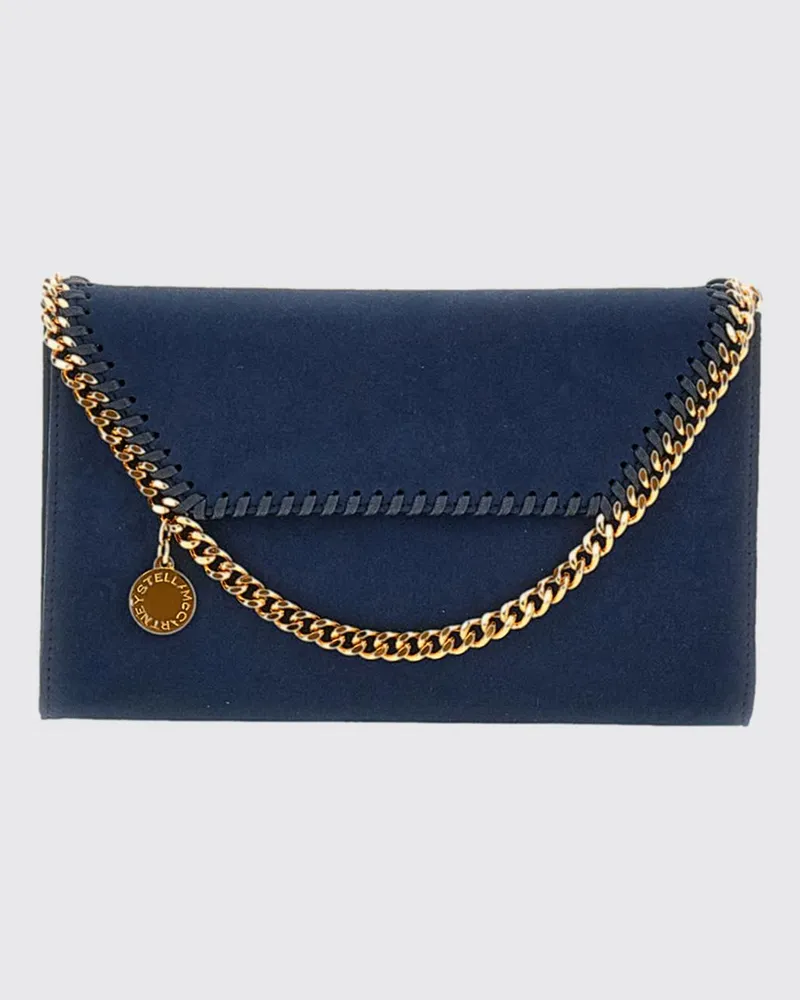 Stella McCartney Falabella Wallet on Chain aus Eco Alter Mat mit Kettenriemen Blau