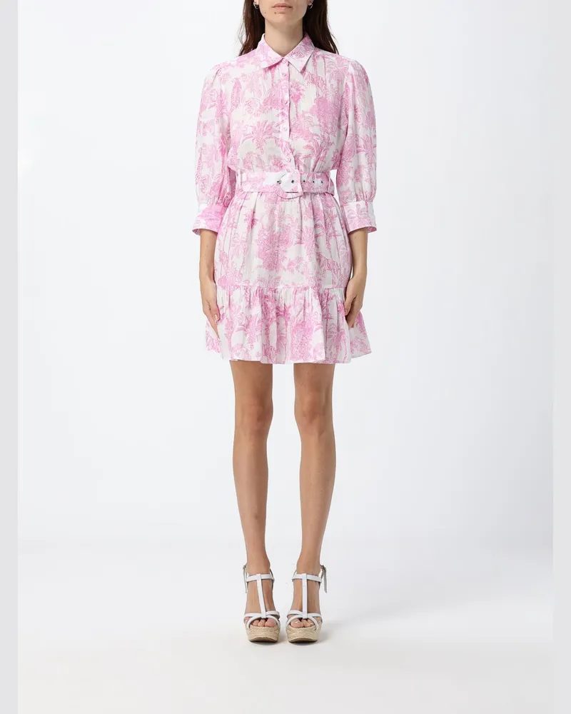 MC2 Saint Barth Minikleid aus Baumwolle mit tropischem Print Pink