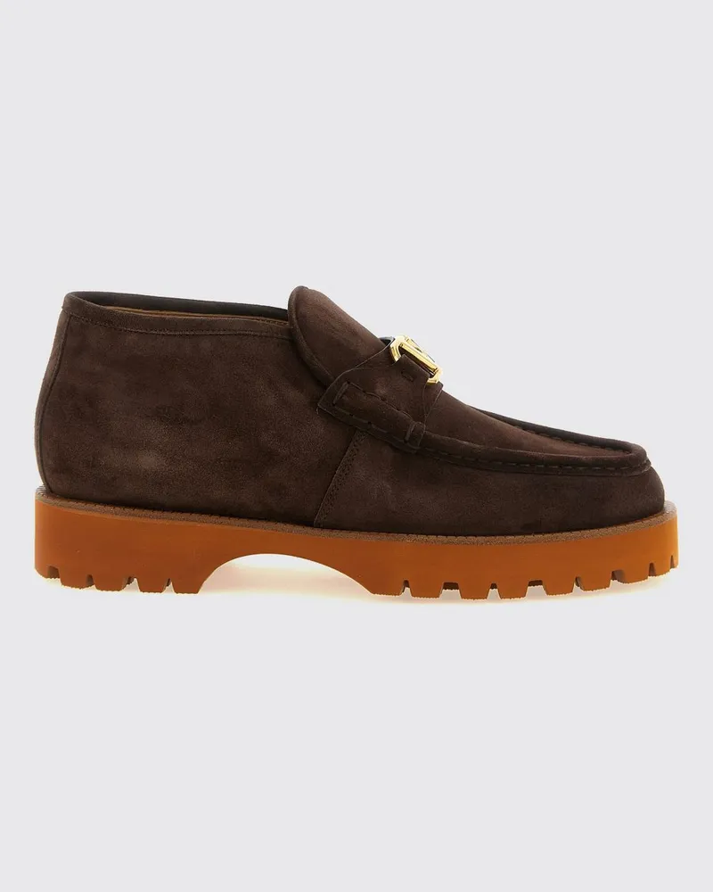 Valentino Garavani VLogo Signature Wildleder-Pennyloafer Braun