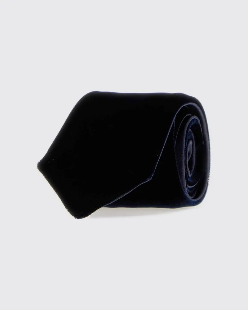 Giorgio Armani Elegante Samt-Krawatte für festliche Anlässe Navy