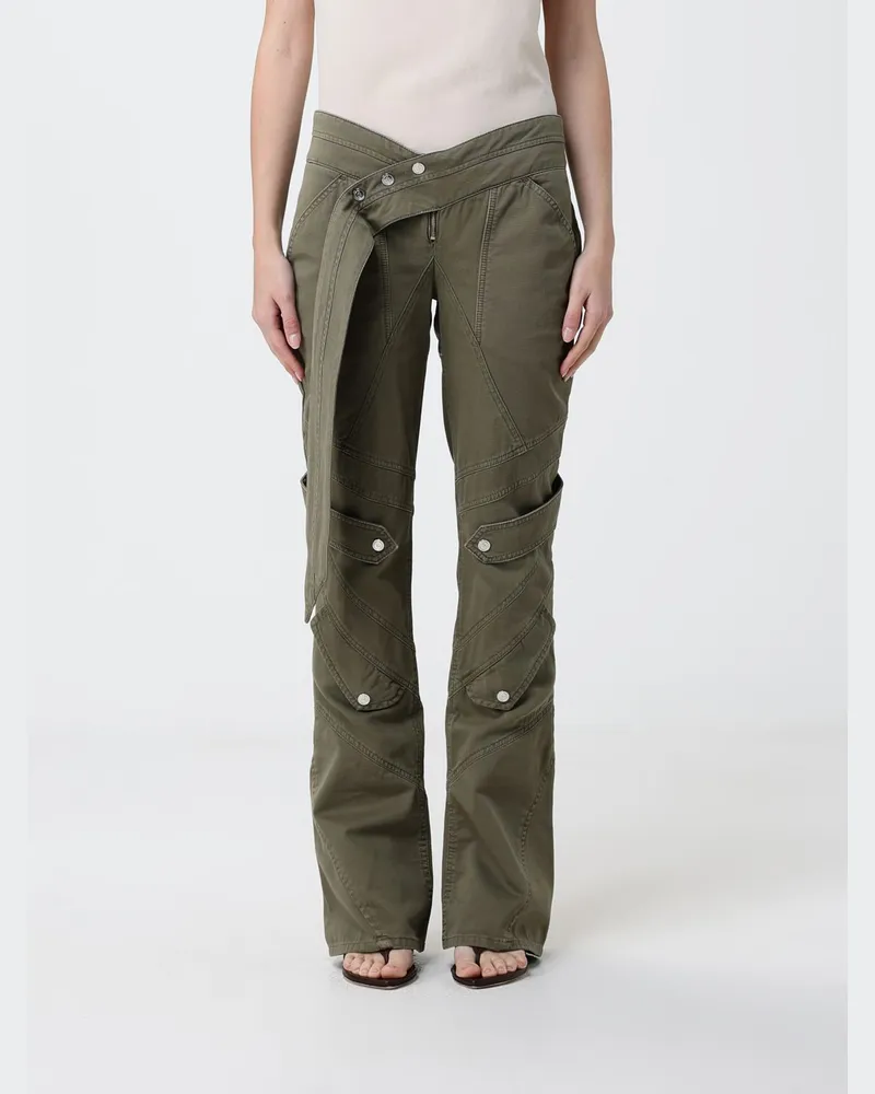 Blumarine Schmal geschnittene Baumwollhose Grün