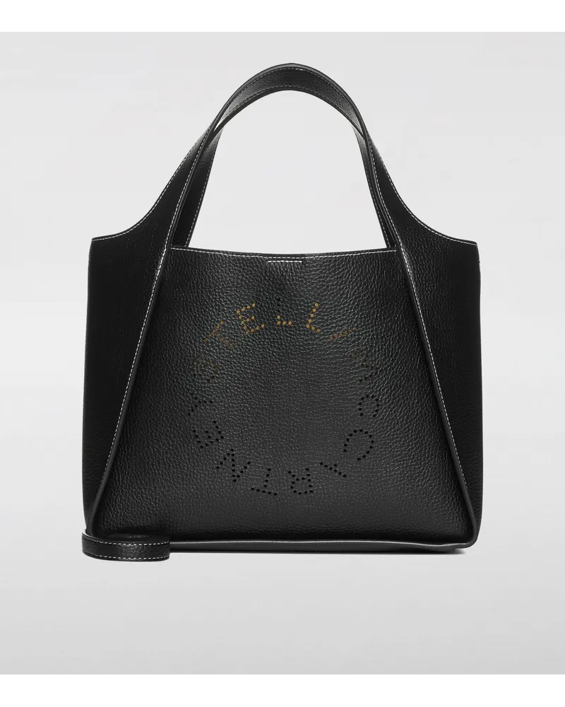 Stella McCartney Tasche aus genarbtem Kunstleder Schwarz