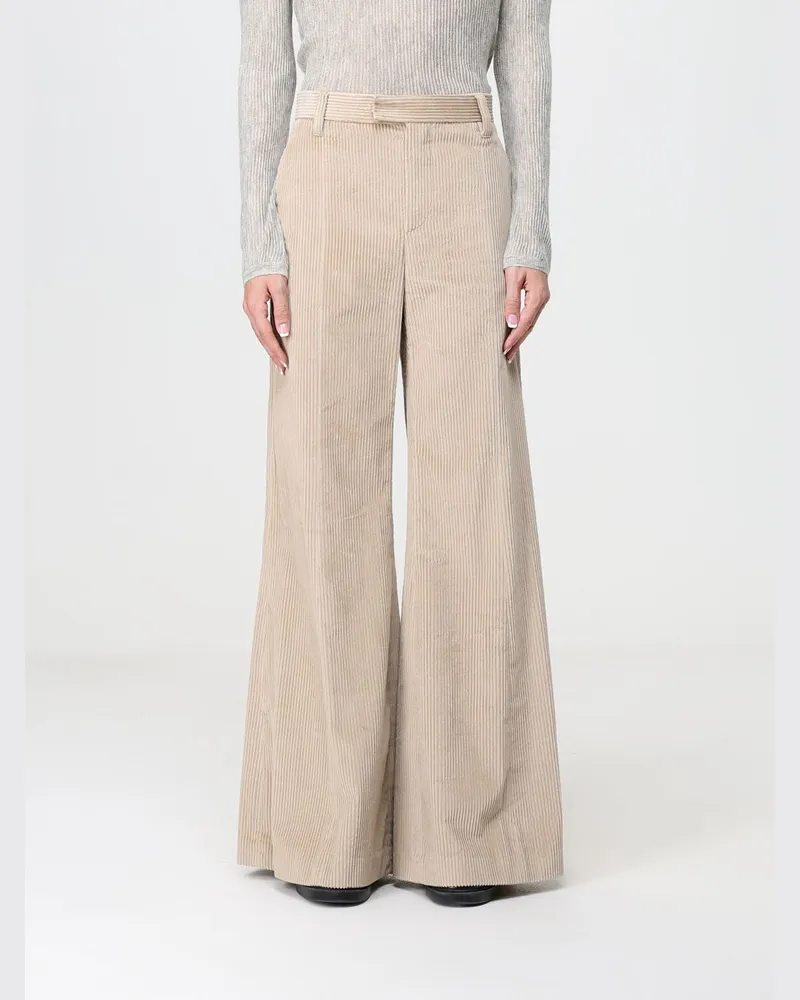 Brunello Cucinelli Hoch taillierte Schlaghose aus Cord von Beige