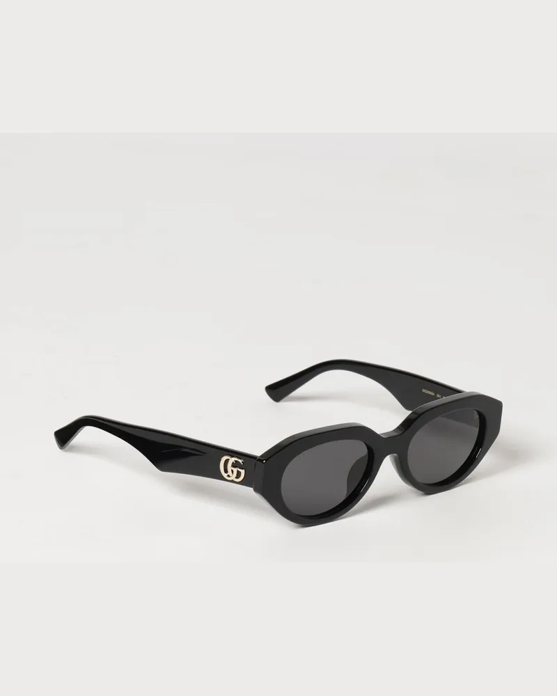 Gucci GG Monogramm Cat-Eye-Sonnenbrille aus Acetat Schwarz