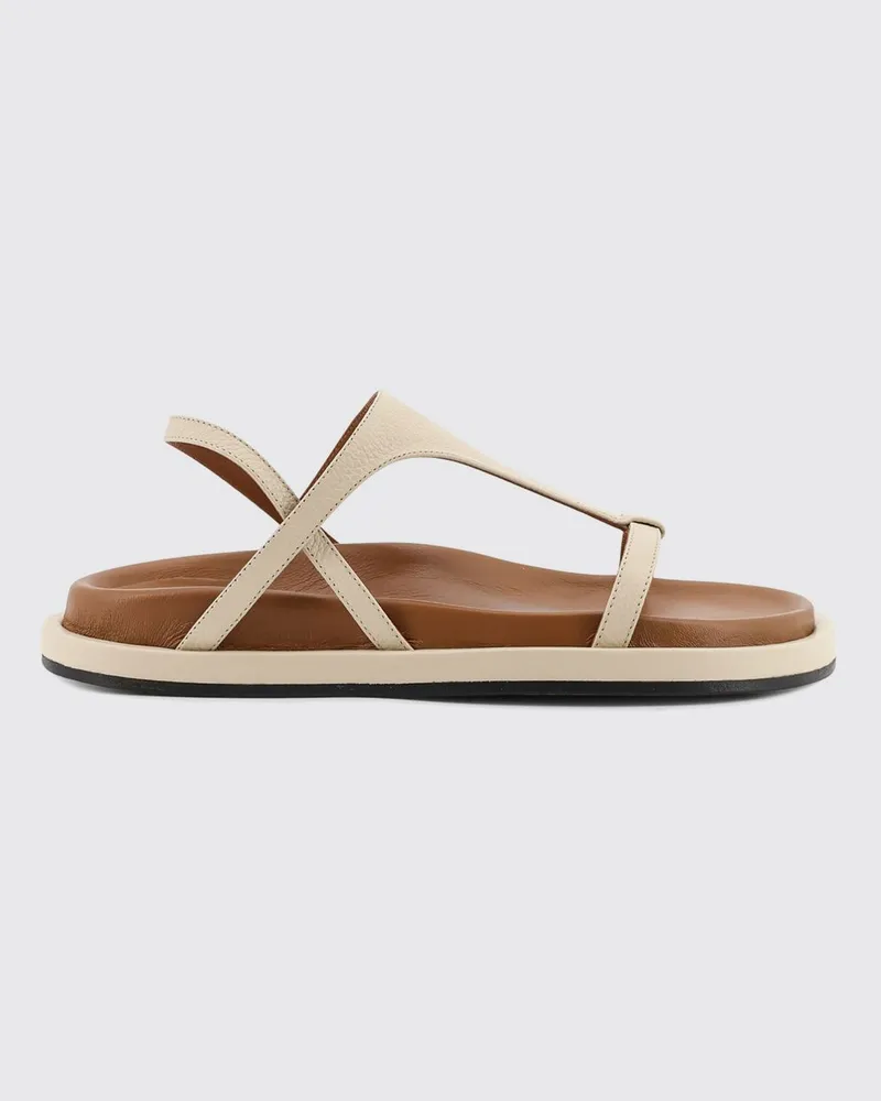 ATP Atelier Niedrige Slingback-Sandalen aus genarbtem Leder mit offener Spitze Braun