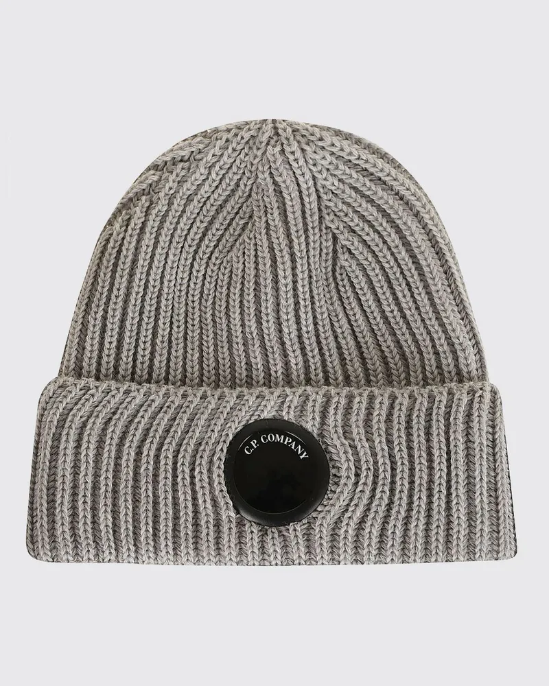 C.P. Company Gerippte Woll-Beanie mit Umschlag Pink