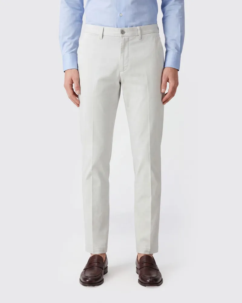 Re-HasH Chino-Hose aus Stretch-Baumwolle Weiß