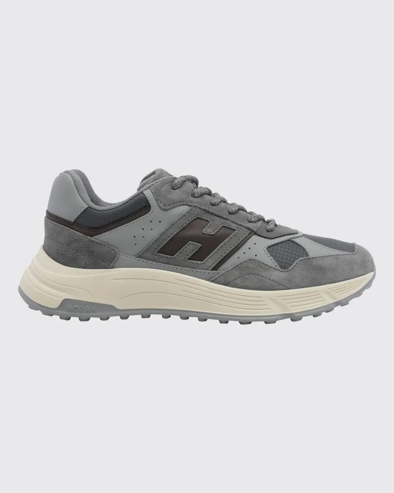 Hogan Hyperlight Sneakers aus Leder und Nylon mit Chunky-Sohle Grau