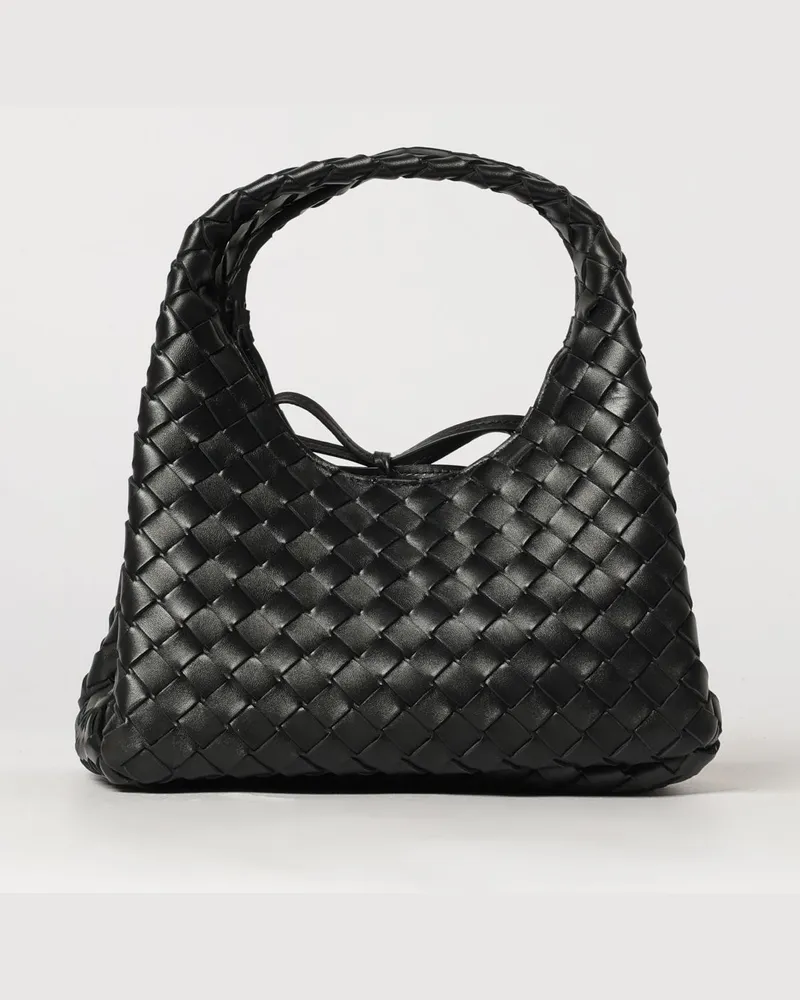 Bottega Veneta Kleine Campana Schultertasche aus Intrecciato-Leder Schwarz