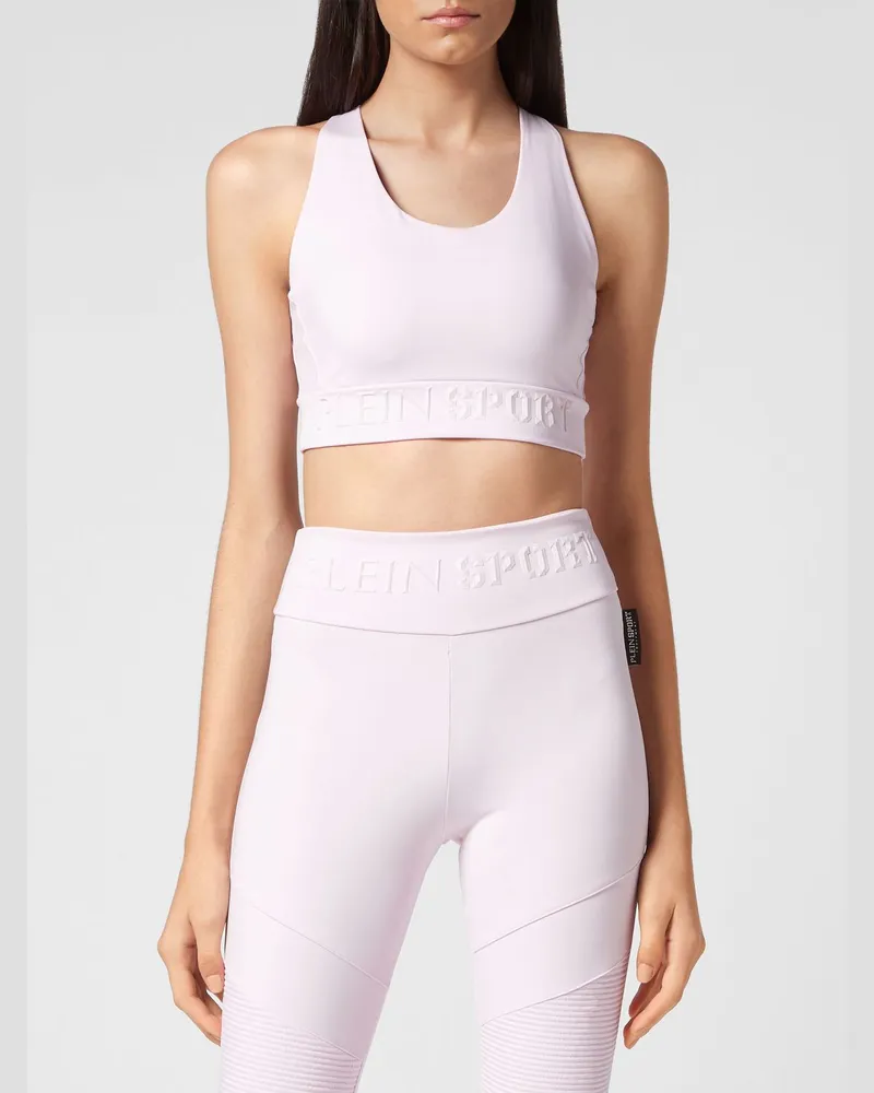 Philipp Plein Sportliches Cropped-Top aus Jersey von mit dünnen Trägern Pink
