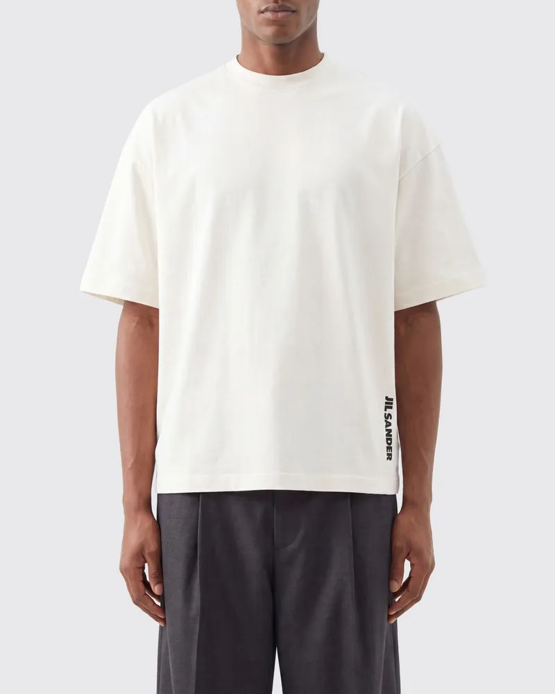 Jil Sander Relaxed-Fit T-Shirt aus Baumwolle mit Kontrast-Logo Weiß