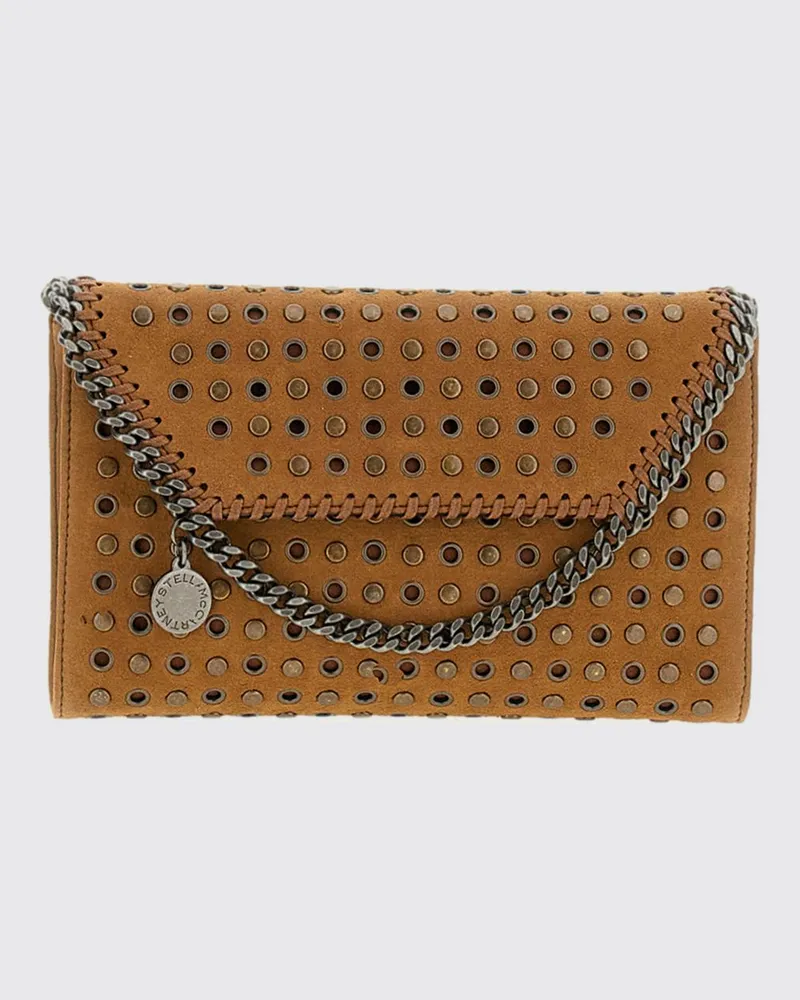 Stella McCartney Falabella Alter Mat Wallet on Chain Mini-Tasche Braun