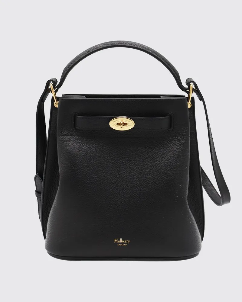 Mulberry Islington Tasche aus genarbtem Leder Schwarz