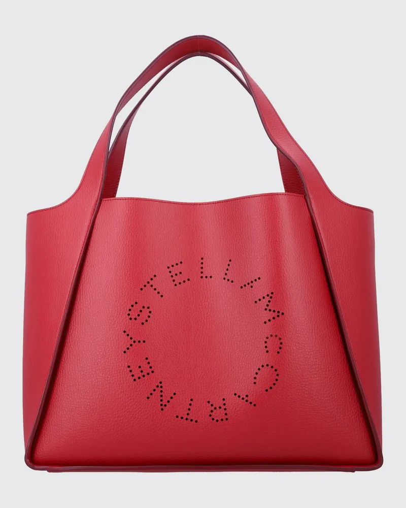 Stella McCartney Handtasche aus Kunstleder mit perforiertem Logo und Pochette Raspberry