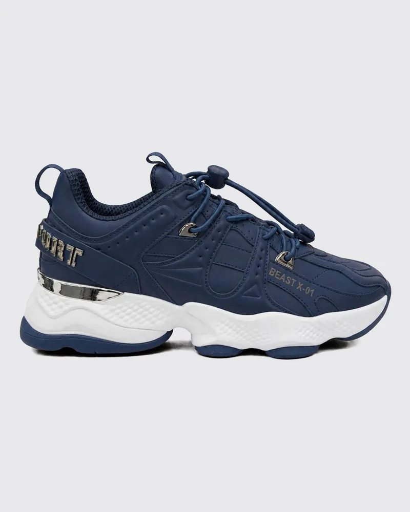 Philipp Plein Runner Beast X-01 Low-Top-Sneaker mit Kordelzugverschluss Blau