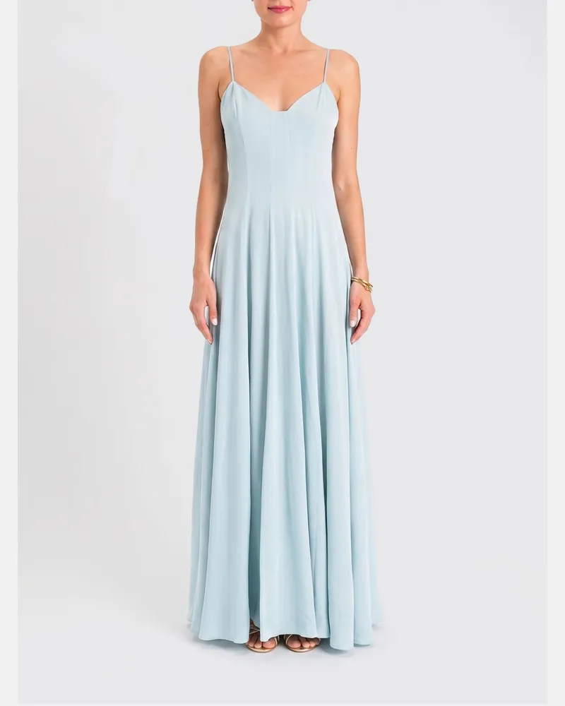 Twin-Set Langes Kleid aus Crêpe Himmelblau