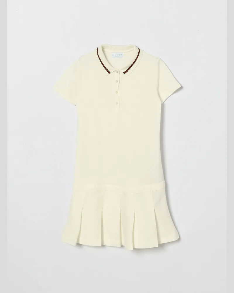 Gucci Polo-Kleid aus Stretch-Baumwolle Weiß