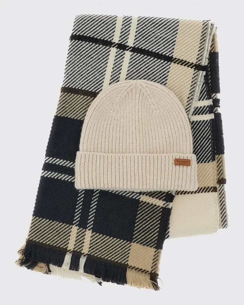 Barbour Zweiteiliges Geschenkset von mit Schal und Mütze mit Tartanmuster Fa01