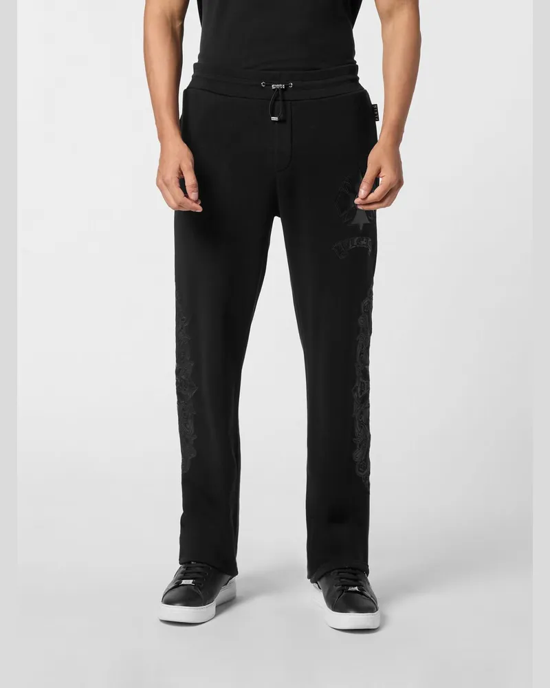 Philipp Plein Baumwoll-Jogginghose mit Stickerei Schwarz