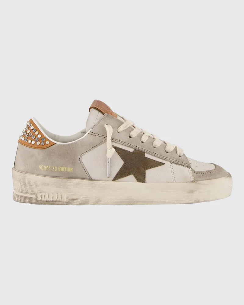 Golden Goose Sneakers Stardan aus Used-Leder mit Nieten Weiß