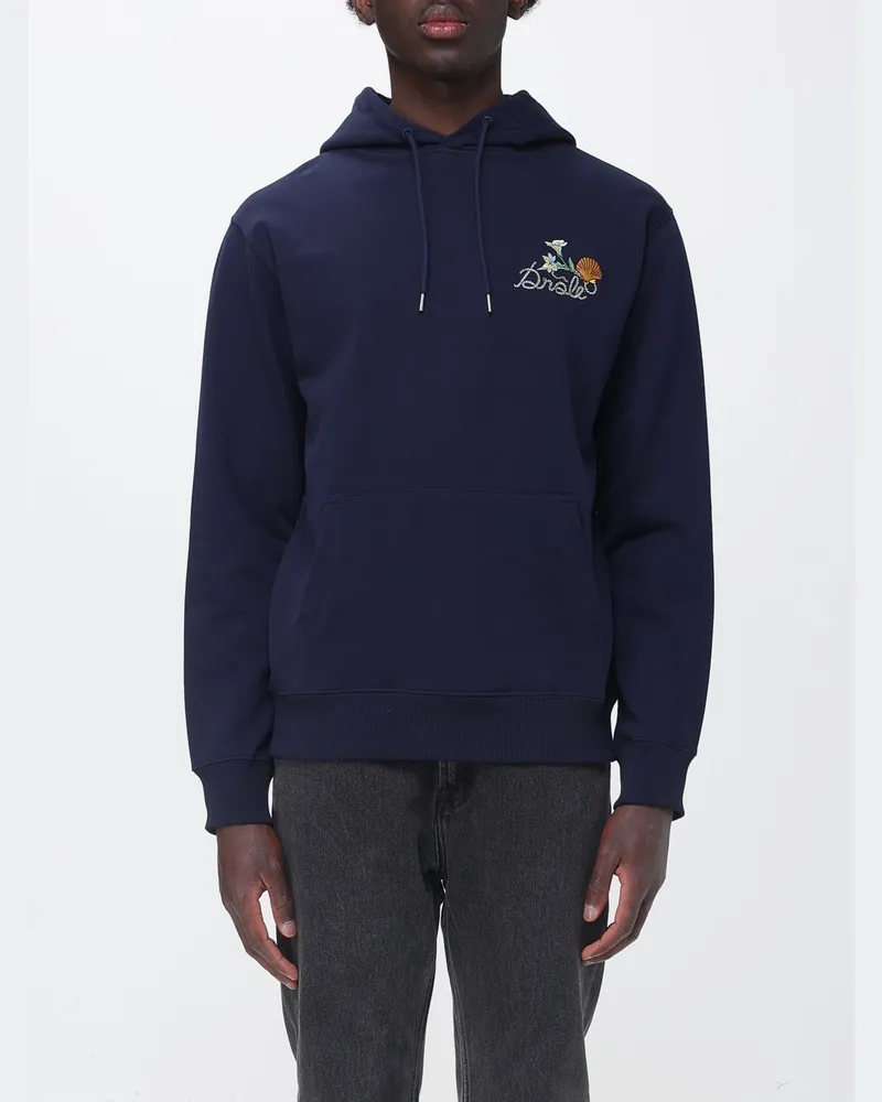 Drôle de Monsieur Hoodie mit Logo Blau