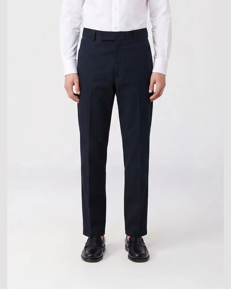 Thom Browne Maßgeschneiderte Slim-Fit-Hose aus Baumwolle mit mittlerer Leibhöhe Blau