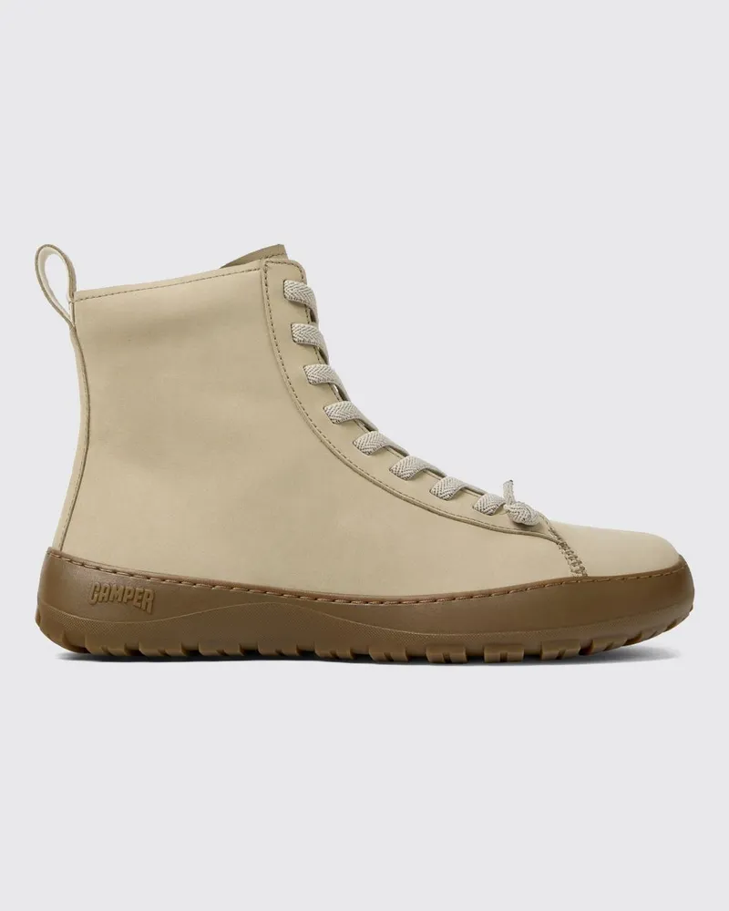Camper Peu Serra Stiefeletten aus Nubukleder mit elastischen Schnürsenkeln Beige