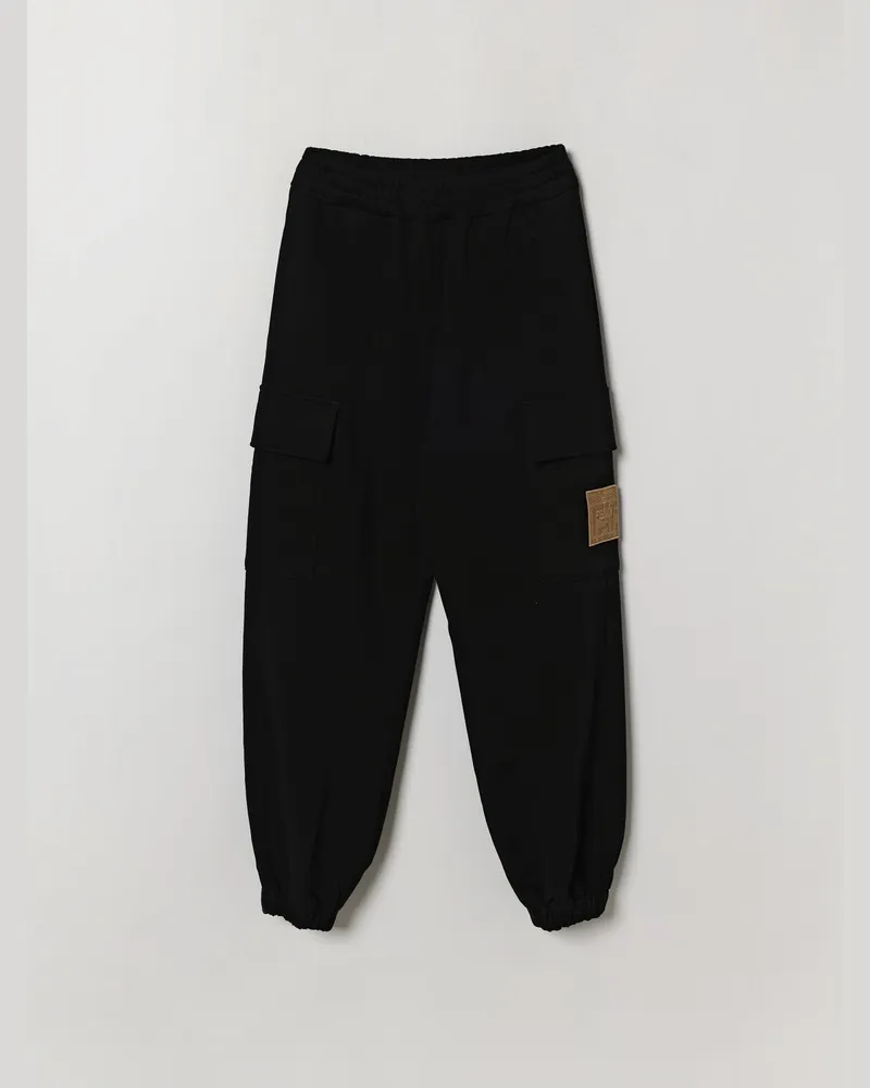 Fendi Cargo-Jogginghose für Jungen aus Baumwolle mit Kontrastlogo Schwarz