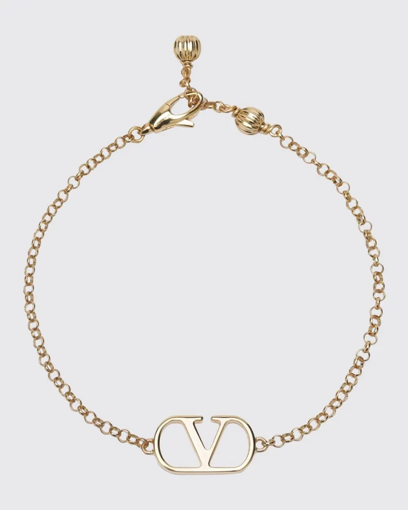 Valentino Garavani Verstellbares VLogo Signature Armband aus verchromtem Metall Gold