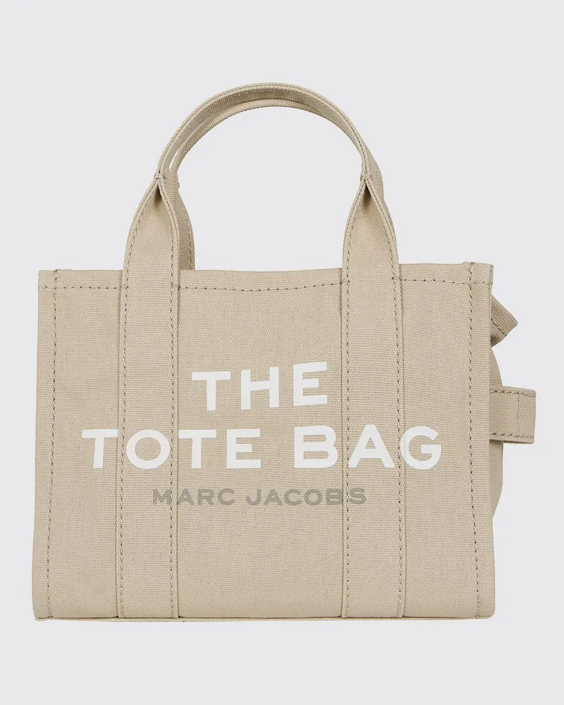 Marc Jacobs The Small Tote Bag aus Baumwolle mit Kontrast-Logo Nude