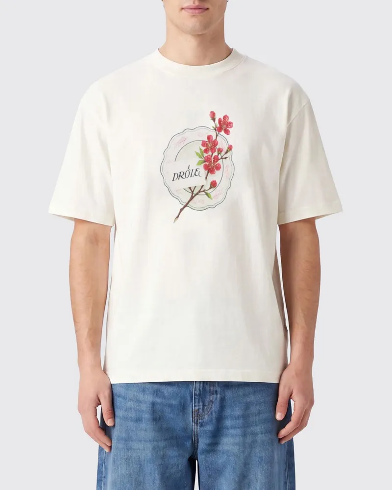 Drôle de Monsieur Baumwoll-T-Shirt von mit Grafikdruck und Vintage-Logo Weiß