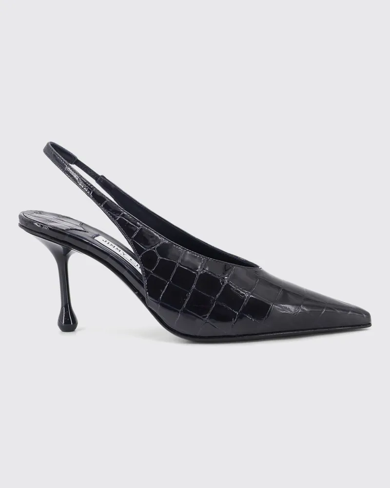 Jimmy Choo Isa Slingback-Pumps aus Leder in Kroko-Optik mit hohem Absatz Marine