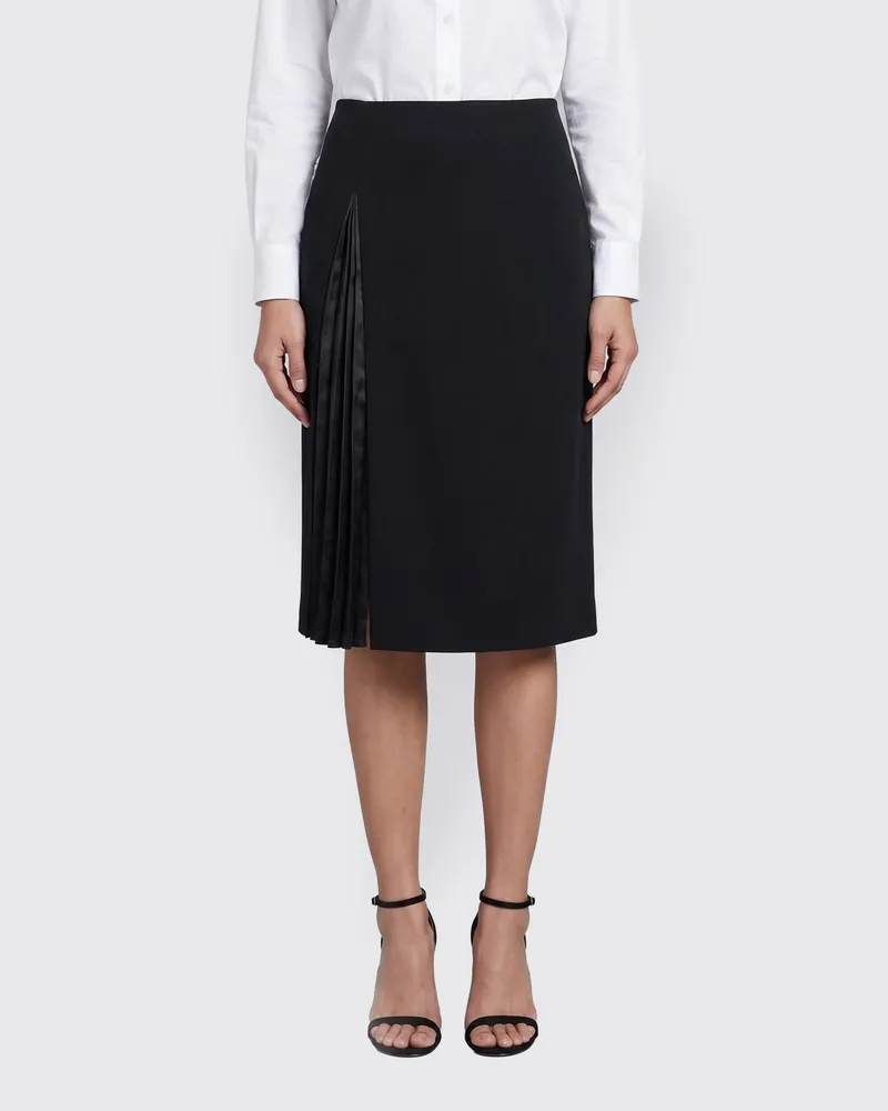 Jil Sander Plissierter Bleistift-Minirock Fiala aus Schurwolle mit hoher Taille Schwarz