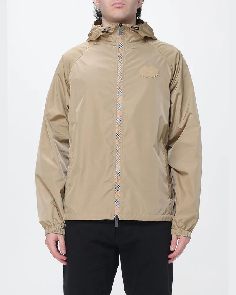 Burberry Windbreaker mit Kapuze in Relaxed Fit aus Nylon mit EKD-Logo Beige