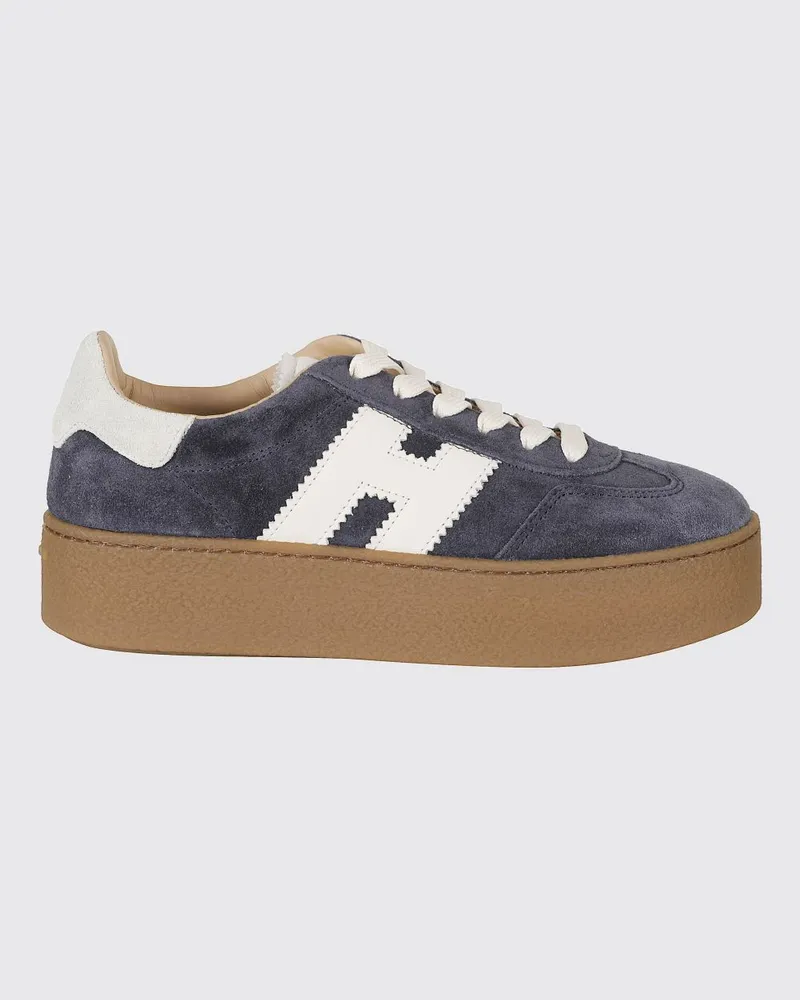 Hogan Cool H698 Plateau-Sneaker aus Veloursleder mit H-Logo Blau