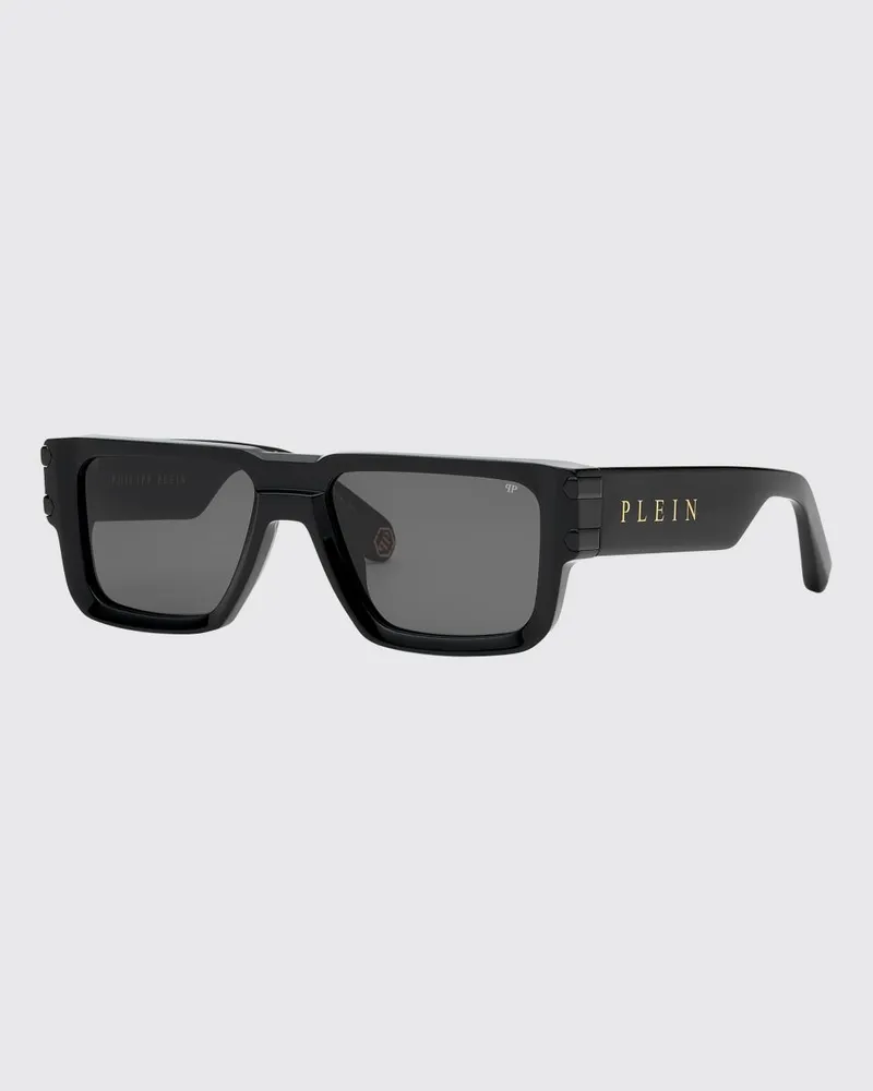 Philipp Plein Aviator-Sonnenbrille Eagle aus Acetat mit Schriftzug-Logo Schwarz