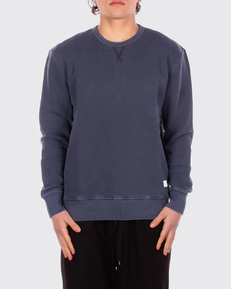 Fay Baumwoll-Rundhalsshirt Blau