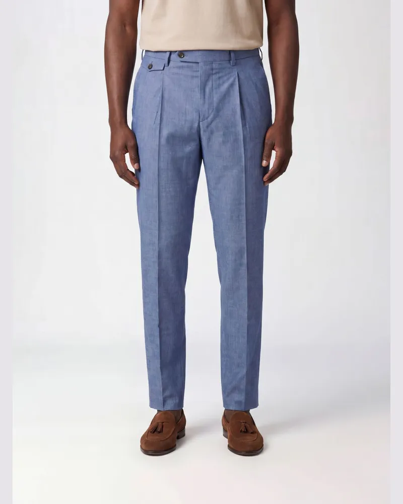 Pantaloni Torino Chino-Hose aus Schurwollmischung Blau