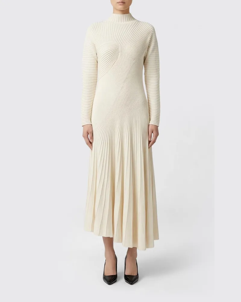 Alaïa Strickkleid aus Wolle Weiß