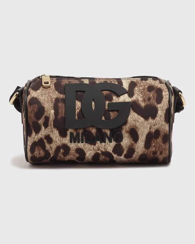 Dolce & Gabbana DOLCE  GABBANA Nylontasche mit Animal-Print Dolce & Gabbana Braun