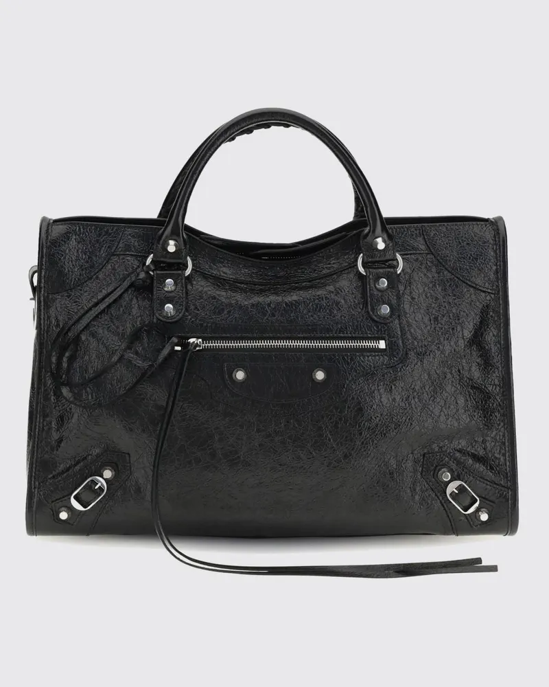 Balenciaga Le City Tasche aus Arena Leder Schwarz